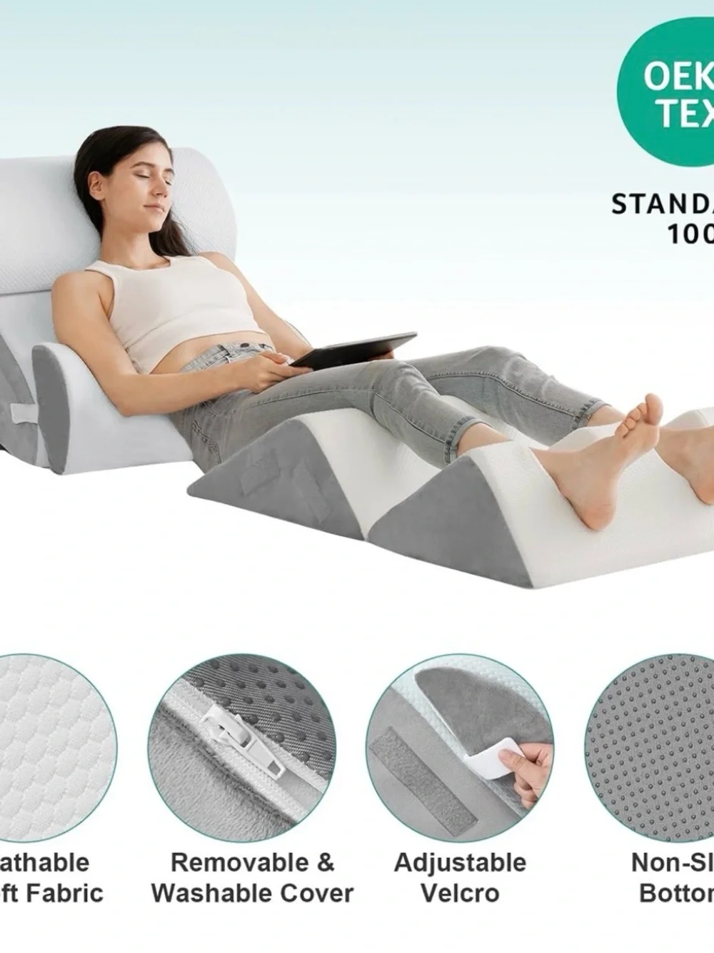 Hansleep Bed Wedge Pillow Set for After Surgery 6P